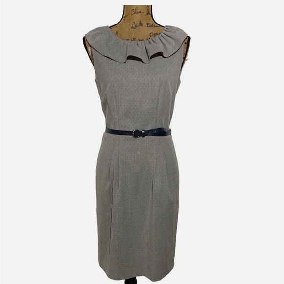 JONES New York Sleeveless Swiss Dot Print Dress - Picture 3 of 14